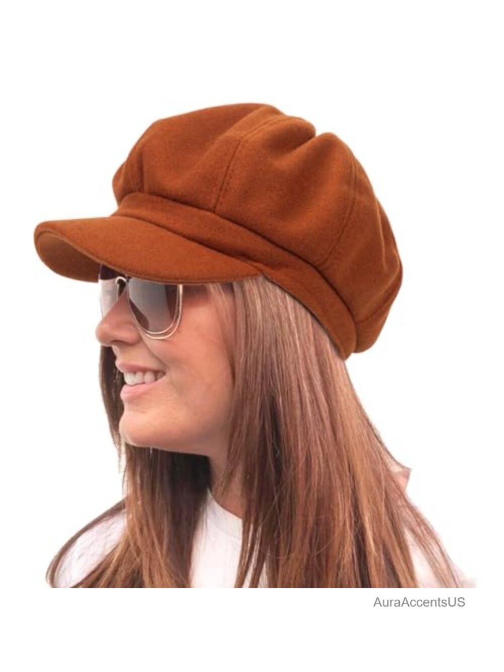 Wool Blend Newsboy Cap Adjustable Winter Hat for Women